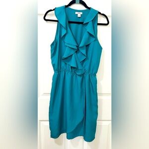 Cato Sleeveless Teal Ruffle Dress Size 10